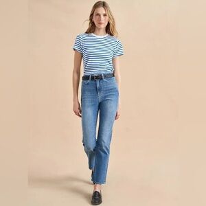 La Ligne NYC The Val Slim Straight Stretch Jean in Walter Size 26 Medium Blue